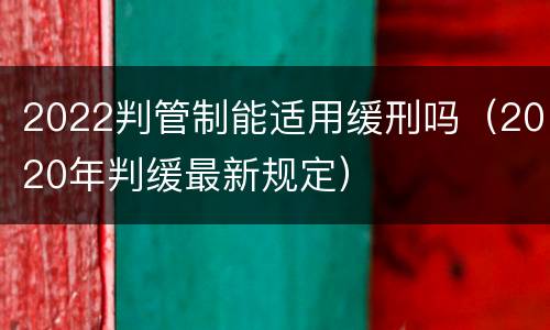 2022判管制能适用缓刑吗（2020年判缓最新规定）