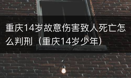 重庆14岁故意伤害致人死亡怎么判刑（重庆14岁少年）
