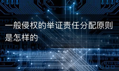 一般侵权的举证责任分配原则是怎样的