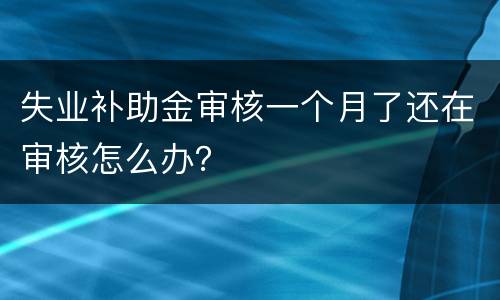 失业补助金审核一个月了还在审核怎么办？