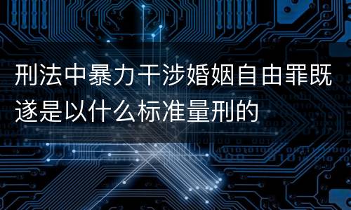 刑法中暴力干涉婚姻自由罪既遂是以什么标准量刑的