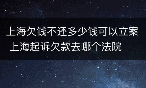 上海欠钱不还多少钱可以立案 上海起诉欠款去哪个法院