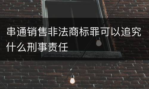 串通销售非法商标罪可以追究什么刑事责任