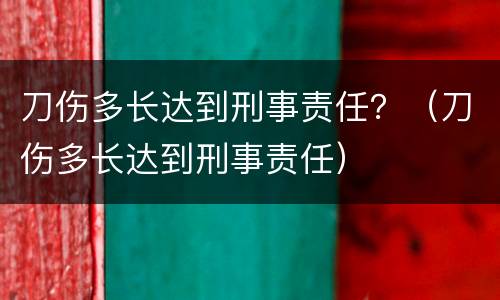 刀伤多长达到刑事责任？（刀伤多长达到刑事责任）