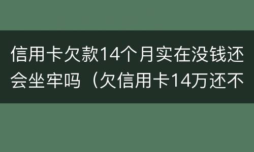 信用卡欠款14个月实在没钱还会坐牢吗（欠信用卡14万还不上会坐牢么）