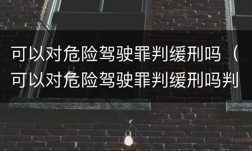 可以对危险驾驶罪判缓刑吗（可以对危险驾驶罪判缓刑吗判几年）