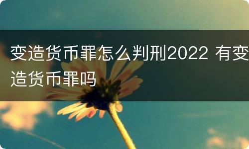 变造货币罪怎么判刑2022 有变造货币罪吗