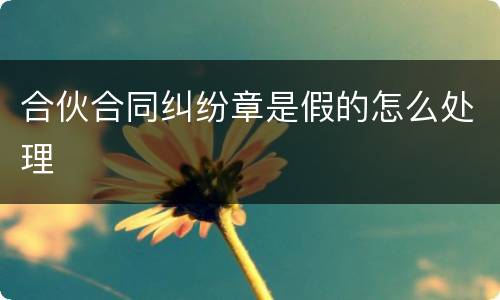 合伙合同纠纷章是假的怎么处理