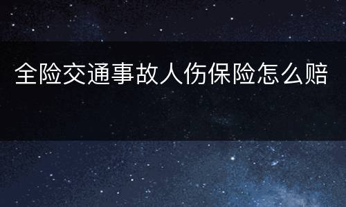 全险交通事故人伤保险怎么赔