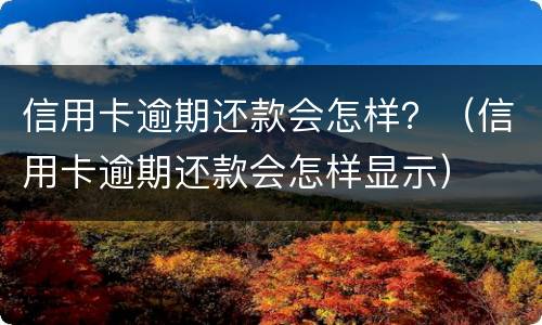 信用卡逾期还款会怎样？（信用卡逾期还款会怎样显示）