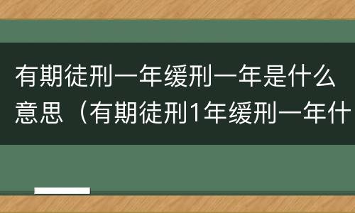 有期徒刑一年缓刑一年是什么意思（有期徒刑1年缓刑一年什么意思）