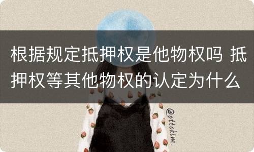 根据规定抵押权是他物权吗 抵押权等其他物权的认定为什么