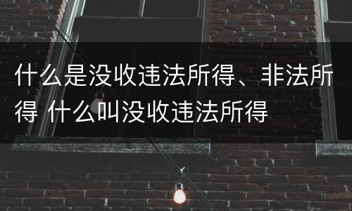 什么是没收违法所得、非法所得 什么叫没收违法所得