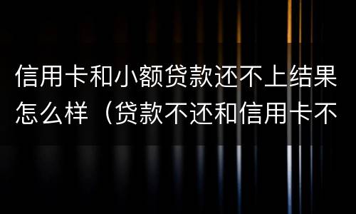 信用卡和小额贷款还不上结果怎么样（贷款不还和信用卡不还哪个严重）