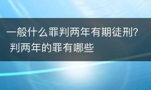 一般什么罪判两年有期徒刑？ 判两年的罪有哪些