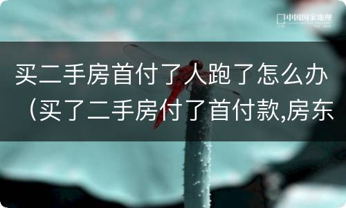 买二手房首付了人跑了怎么办（买了二手房付了首付款,房东跑了,房子能判给我们吗）