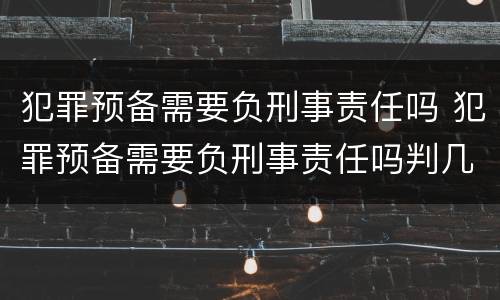犯罪预备需要负刑事责任吗 犯罪预备需要负刑事责任吗判几年