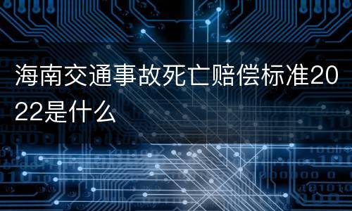 海南交通事故死亡赔偿标准2022是什么