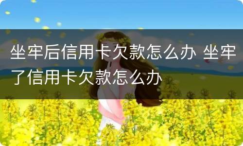 坐牢后信用卡欠款怎么办 坐牢了信用卡欠款怎么办