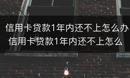 信用卡贷款1年内还不上怎么办 信用卡贷款1年内还不上怎么办呢