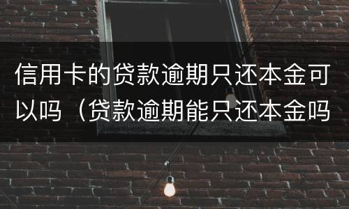 信用卡的贷款逾期只还本金可以吗（贷款逾期能只还本金吗）