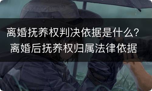 离婚抚养权判决依据是什么？ 离婚后抚养权归属法律依据