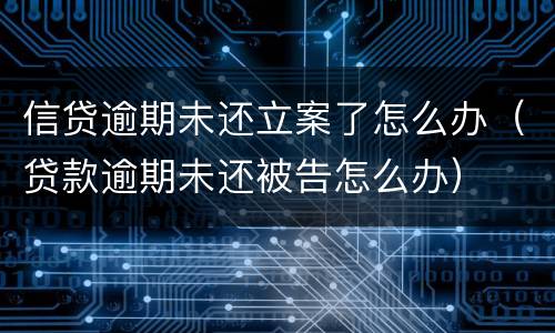 信贷逾期未还立案了怎么办（贷款逾期未还被告怎么办）
