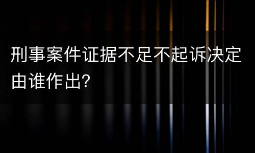 刑事案件证据不足不起诉决定由谁作出？