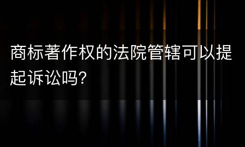 商标著作权的法院管辖可以提起诉讼吗？