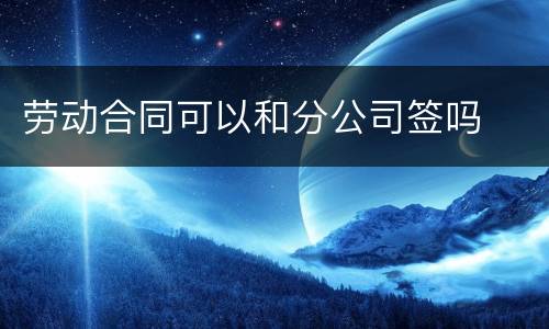 劳动合同可以和分公司签吗