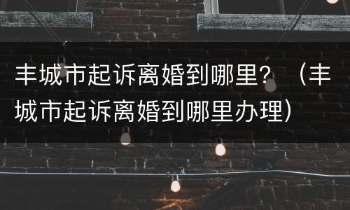 丰城市起诉离婚到哪里？（丰城市起诉离婚到哪里办理）