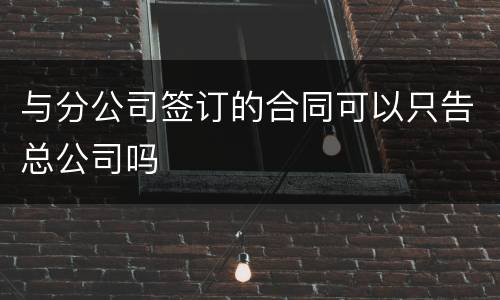 与分公司签订的合同可以只告总公司吗