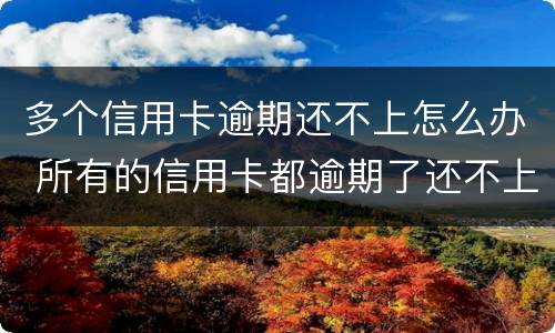 多个信用卡逾期还不上怎么办 所有的信用卡都逾期了还不上,怎么办