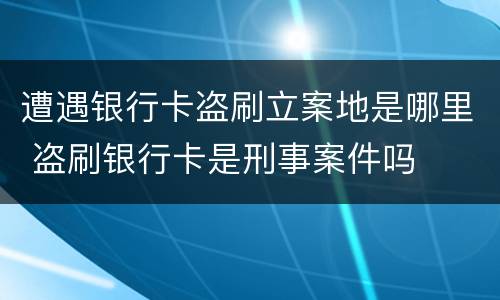 遭遇银行卡盗刷立案地是哪里 盗刷银行卡是刑事案件吗