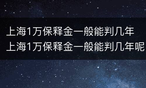 上海1万保释金一般能判几年 上海1万保释金一般能判几年呢