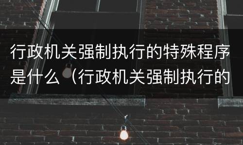 行政机关强制执行的特殊程序是什么（行政机关强制执行的特殊程序是什么意思）