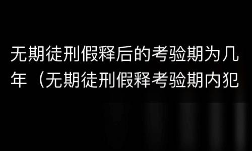 无期徒刑假释后的考验期为几年（无期徒刑假释考验期内犯新罪）