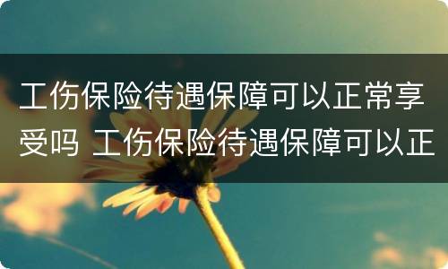 工伤保险待遇保障可以正常享受吗 工伤保险待遇保障可以正常享受吗