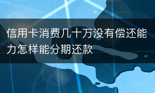 信用卡消费几十万没有偿还能力怎样能分期还款