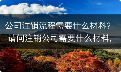 公司注销流程需要什么材料？ 请问注销公司需要什么材料,流程是怎