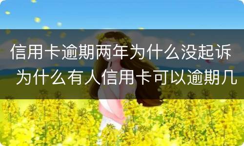 信用卡逾期两年为什么没起诉 为什么有人信用卡可以逾期几年不被起诉