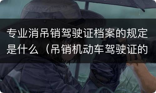 专业消吊销驾驶证档案的规定是什么（吊销机动车驾驶证的机动车驾驶证档案资料保留）
