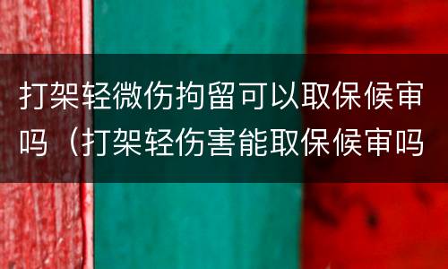 打架轻微伤拘留可以取保候审吗（打架轻伤害能取保候审吗）