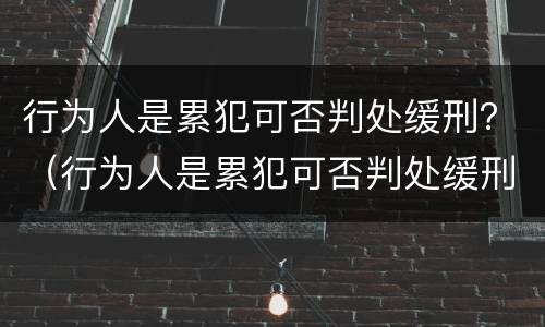 行为人是累犯可否判处缓刑？（行为人是累犯可否判处缓刑）