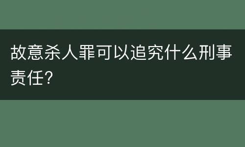 故意杀人罪可以追究什么刑事责任?