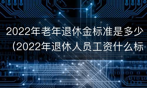 2022年老年退休金标准是多少（2022年退休人员工资什么标准）