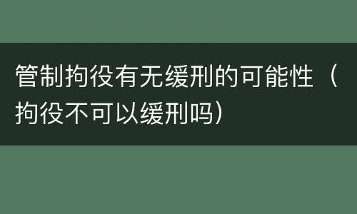 管制拘役有无缓刑的可能性（拘役不可以缓刑吗）
