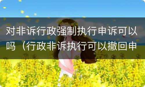 对非诉行政强制执行申诉可以吗（行政非诉执行可以撤回申请吗）