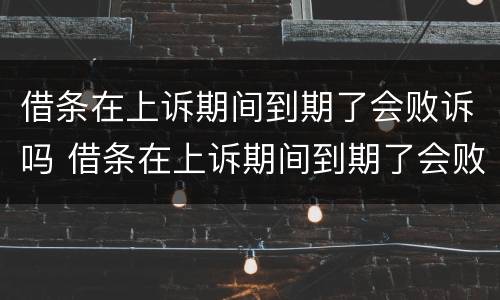 借条在上诉期间到期了会败诉吗 借条在上诉期间到期了会败诉吗怎么写