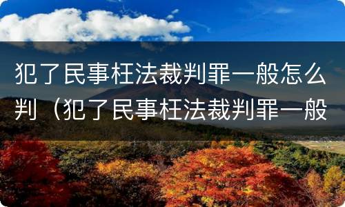 犯了民事枉法裁判罪一般怎么判（犯了民事枉法裁判罪一般怎么判决）